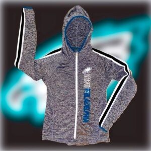 Women’s PHILADELPHIA EAGLES Heather Gray Full Zip Hoodie Sweatshirt Jacket | S